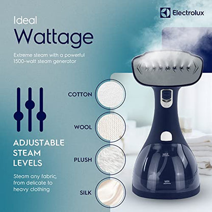 Electrolux Steamer for Clothes, LX15003 Portable Handheld Fabric and Garment Steamer Iron Press Wrinkle Remover with Lint Remover & Fabric Brush – Black