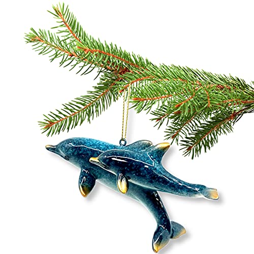 Dolphin Christmas Tree Ornament, High-Detail Resin Holiday Decoration