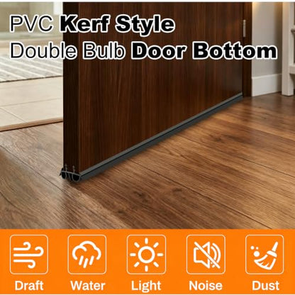 Brown Double Bubble Kerf Door Draft Stopper 36-Inch Weatherstrip Set - 2 Pack