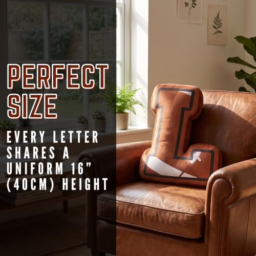 Personalized Football Decor Pillow - Initial J for Men, Coaches, Fans, Bedroom