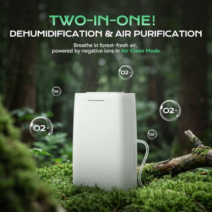 Tehanld 81 Pint Dehumidifier for Basement White with Drain Hose