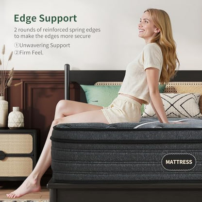 Twin Size Hybrid Mattress 12 Inch in a Box with Memory Foam & Pocket Springs