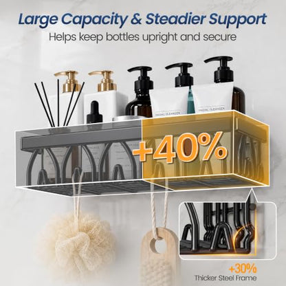 8 Pack Shower Caddy Set with 2 Towel Bars Bathroom Organizer No-Drill Adhesive Mount