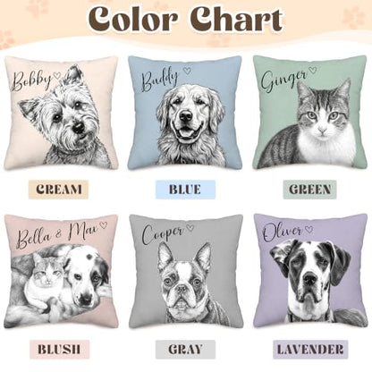 Custom Pet Pillow with Picture and Name - Style 6, Dog Face Personalized Pillow