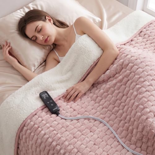 Weighted Heated Blanket 15 lbs 60x80 inches Pink - Garvee