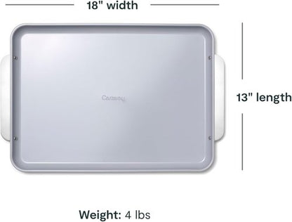 Caraway Non-Stick Ceramic Baking Sheet Duo - Non-Toxic, PTFE & PFOA Free - Ideal for Baking & Roasting - Large (18" x 13") - Cream
