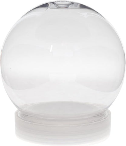 Creative Hobbies | Pack of 6 DIY Snow Globe Water Globes - 100mm Clear Plastic with Screw-Off Cap