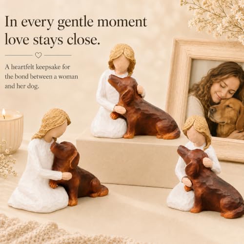 Brown Dachshund Lover Figurine Dog Memorial Gift for Dachshund Moms