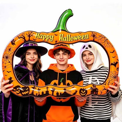 Inflatable Pumpkin Halloween Photo Booth Frame - Orange Pumpkin Variation