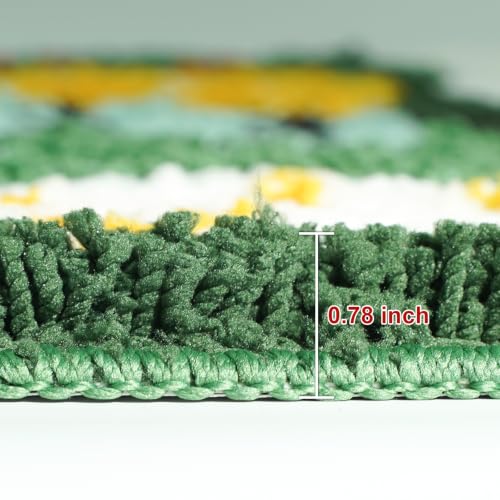 Christmas Bathroom Rugs Green Yellow Christmas Tree Bath Mat 16x24 Inch - Festive Non-Slip Bath Rug