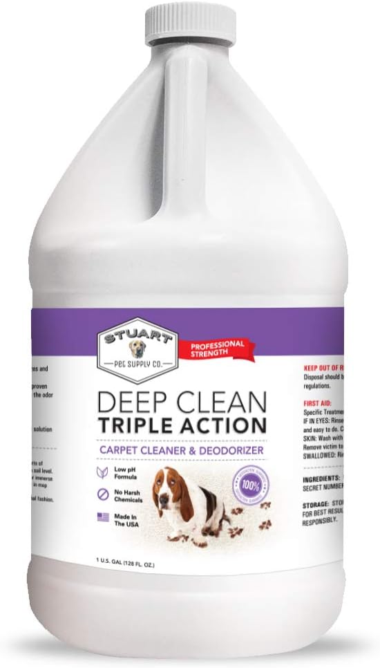 Stuart Pet Supply Co. Professional Strength Carpet Cleaner - Deep Clean & Deodorizer, 128 fl oz