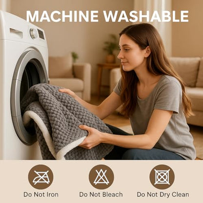 Gray Heated Blanket Electric Throw with 5 Heat Settings, 10H Auto-Off, 50x60 Fleece