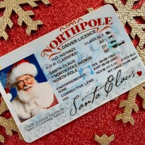 Santa Flying License Ornament with Sleigh Key Box Christmas Decor