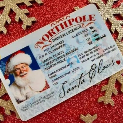 Santa Flying License Ornament with Sleigh Key Box Christmas Decor