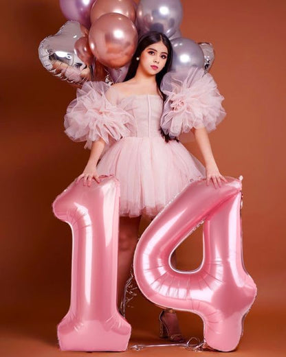 Number Balloons | 40 Inch Pearl Pink 24-Pack | Perfect for Happy Birthday & Wedding Celebrations