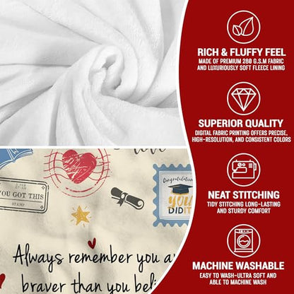 Graduation Blanket 60x80 Inches - Encouragement Gift for Women & Men 2026