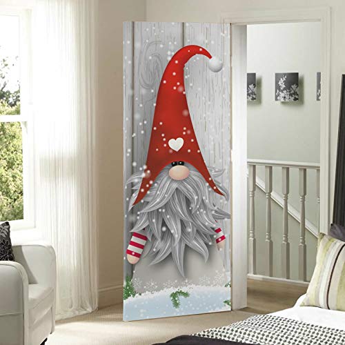 Christmas Gnome Door Cover Decoration 35 x 79 Inch Indoor Outdoor Festive Porch Decor