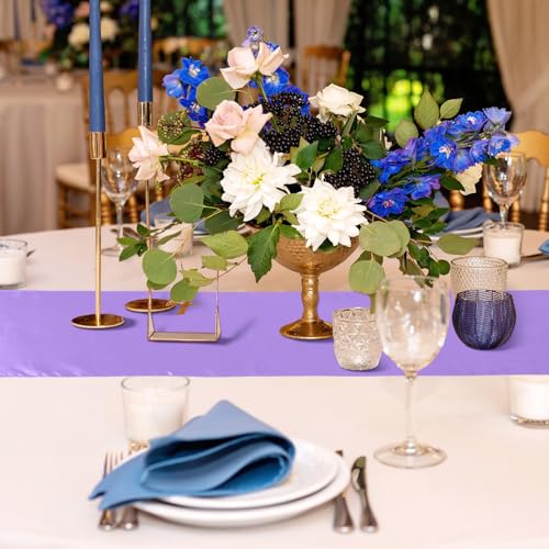 Light Purple Satin Table Runner Bulk 36 Pack 12 x 108 Inch for Weddings Parties
