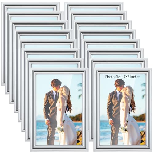 Kathfly 16 Pack Silver 5x7 Inch Photo Frames Wall & Table Display