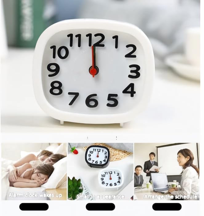 Alarm Clock for Students | Dual Timer & Desk Clock, Black Square (Variation: Black+Square)