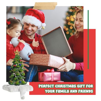 Christmas Tree Stocking Holder for Mantel 1P Resin Stocking Hanger with Sturdy Base - Festive Fireplace Decor