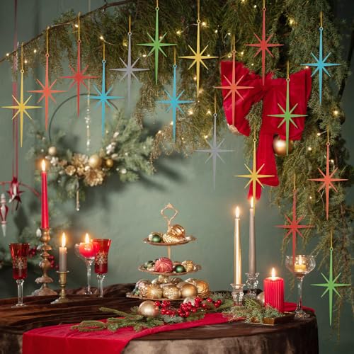 20 Retro Mid Century Star Ornaments - Cast Iron Nativity Star of Bethlehem for Christmas Tree - Holiday Decor & Gift