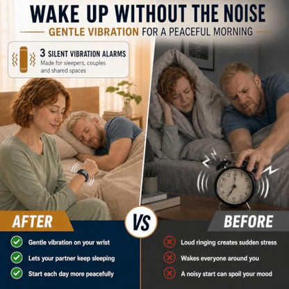 Vibrating Alarm Wristband with Pedometer & Sleep Monitor for Heavy Sleepers
