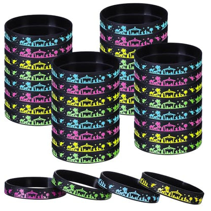 200pcs Christmas Nativity Silicone Bracelets Wristbands - Religious Holiday Gifts
