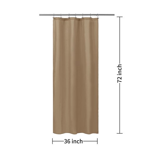 ALYVIA SPRING Stall Fabric Shower Curtain Liner Waterproof - Soft & Lightweight Small Shower Curtain with Magnets for Narrow Stall Size, Machine Washable - 36x72, Coffee