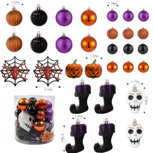 30pcs Shatterproof Halloween Ball Ornaments - Spooky Tree Decorations Set