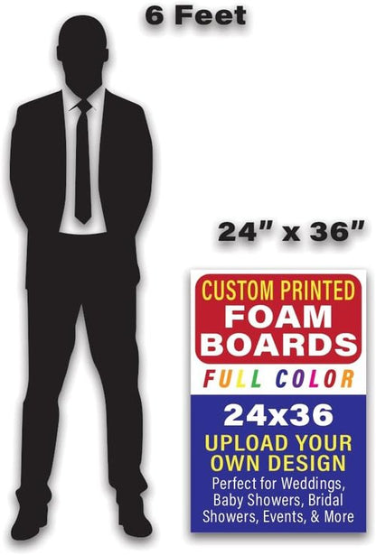 Custom Foam Board Poster Sign - 24x36 Inch | 3/16 Inch Thick Personalized Event Signs for Weddings, Baby Showers & Announcements