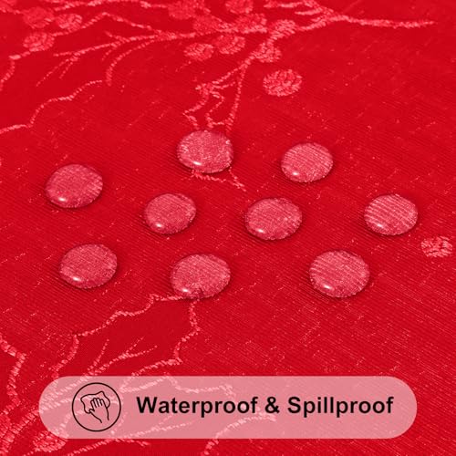 Christmas Jacquard Table Cloth 52x70 Inch Waterproof Dining Decor