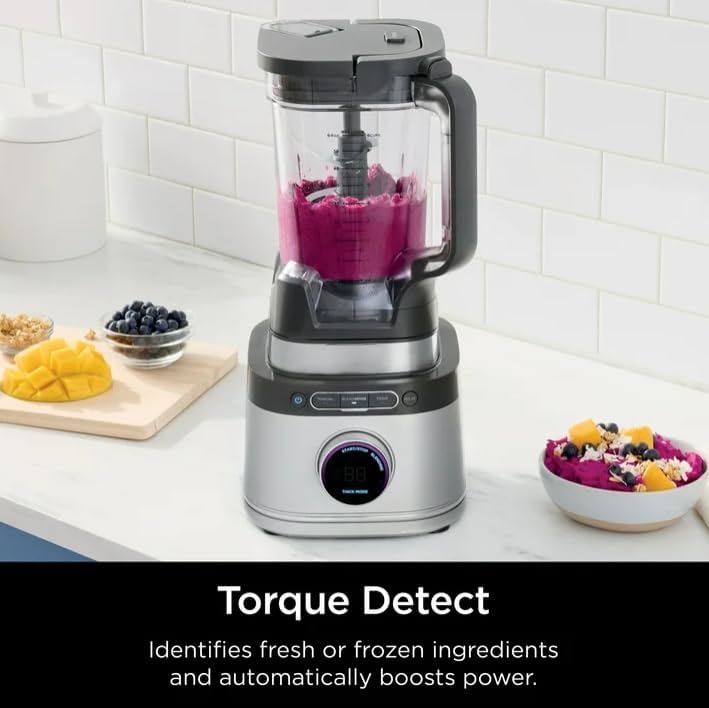 Niin-jaa Detectt 72 Oz Blender - 1700W, 3 Speeds, BlendSense Technology for Smoothies & More | Silver