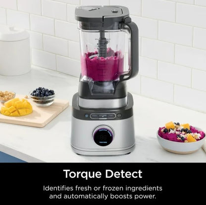 Niin-jaa Detectt 72 Oz Blender - 1700W, 3 Speeds, BlendSense Technology for Smoothies & More | Silver