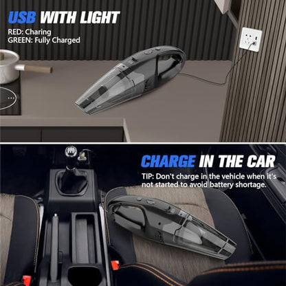 Cordless Handheld Vacuum Cleaner with 12kPa Suction, 25-Minute Runtime