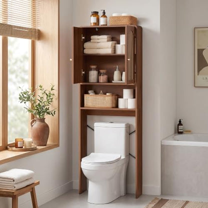 Over Toilet Storage Cabinet Bathroom Organizer with Adjustable Shelves