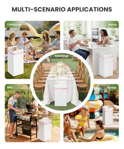 Disposable 30-Gallon Party Trash Cans with Rim Clips - 4 Pack