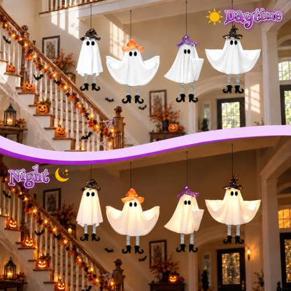 Halloween Ghost Decorations Outdoor Indoor Warm Light Pack with DIY Arms