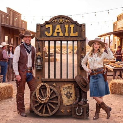 Life Size Jail Theme Cardboard Cutout Standee for Western Party Decor