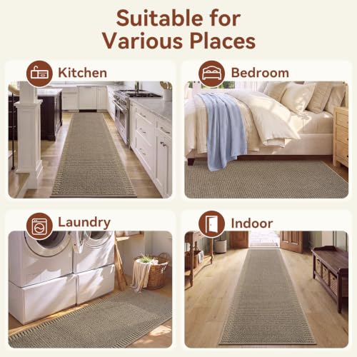 Brown 3x5 Indoor Door Mat Non Slip Washable Entryway Rug - Front Door