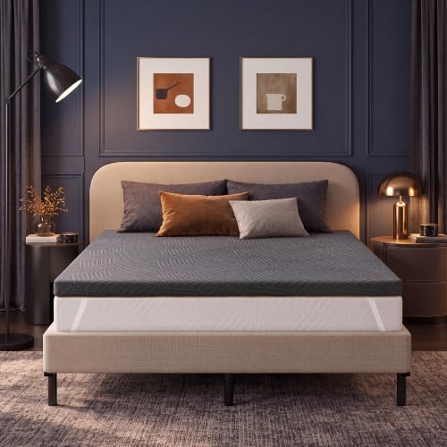 Twin 2 Inch Gel Memory Foam Mattress Topper with Graphene Cover - No Sheet Needed