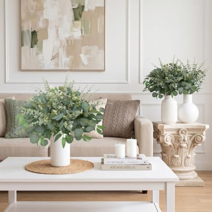 120 Pcs Artificial Eucalyptus Stems Bulk - Mixed Green Foliage, Daynight 120