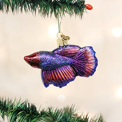 Old World Christmas Glass Blown Betta Fish Ornament - Vibrant Holiday Decor