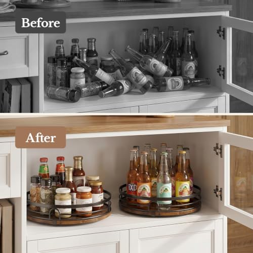 2 Pack 9 Inch and 10 Inch Lazy Susan Turntable Organizer for Kitchen & Table
