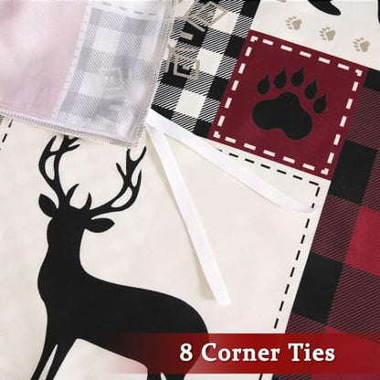 Reversible Christmas Duvet Cover Set Queen Black - Holiday Bedding