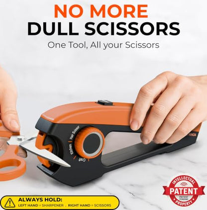 Orange Ninja Scissors Sharpener - 4 Adjustable Angles for Kitchen & Craft Scissors