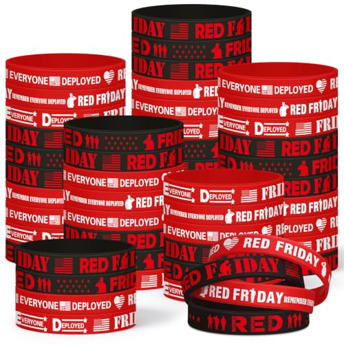 Red Friday Wristbands 50 Pcs Remember Everyone Deployed Support Bracelets - Variation of THIS listing
