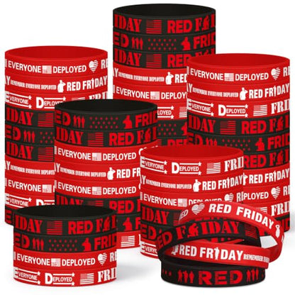 Red Friday Wristbands 50 Pcs Remember Everyone Deployed Support Bracelets - Variation of THIS listing