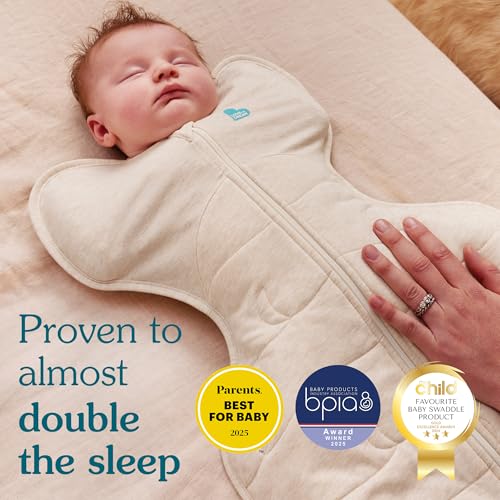 Love to Dream Swaddle UP, Baby Sleep Sack, Self-Soothing Swaddles for Newborns, Snug Fit Helps Calm Startle Reflex, New Born Essentials for Baby, 1.0 TOG, Medium 13-19 lbs, Powder Pink Twinkle