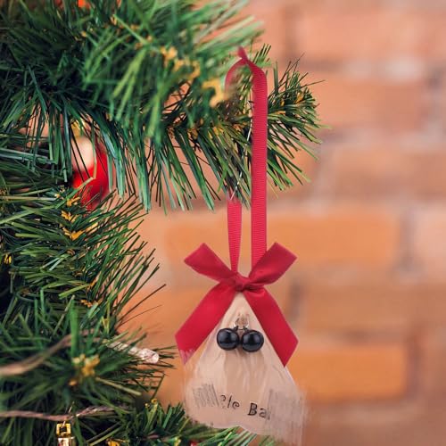 Hungdao 3D Christmas Egg Ornament with Mini Black Bells - Holiday Decor